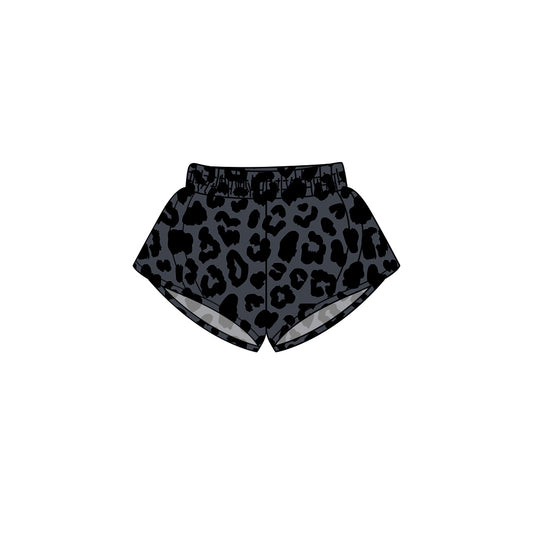 presale SS0482 Black leopard print grey yoga shorts D 3.11