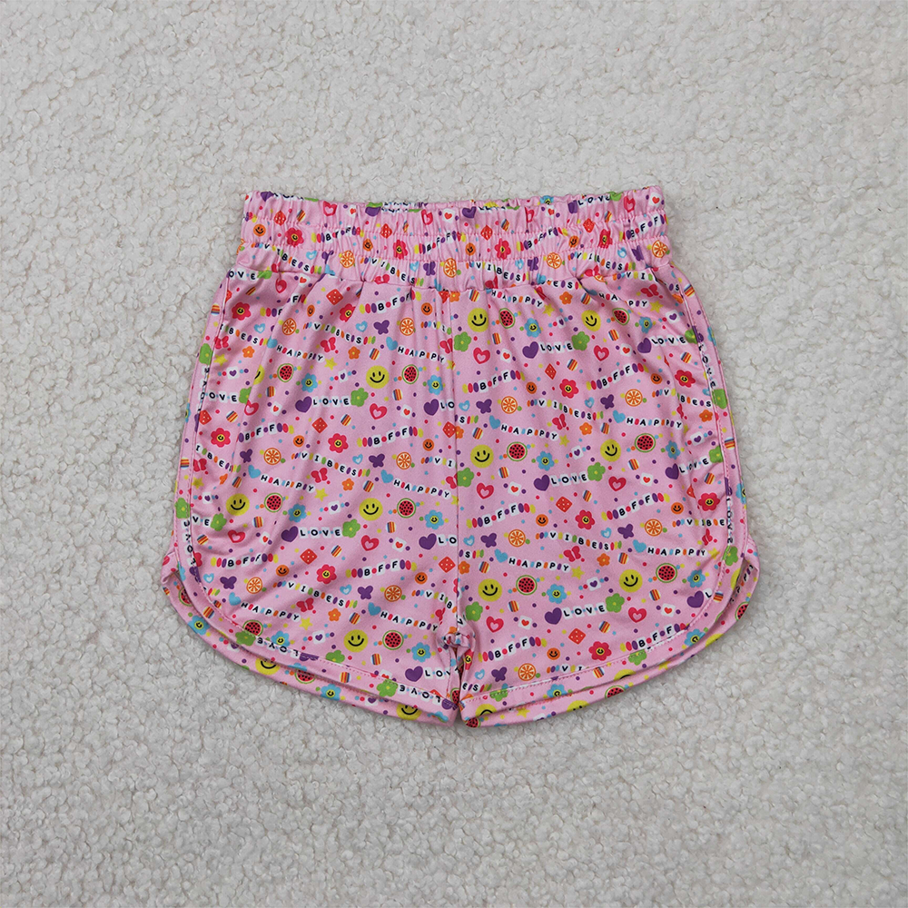 SS0484 Baby Girls Pink Floral Hearts Shorts Bottoms  D 4.7