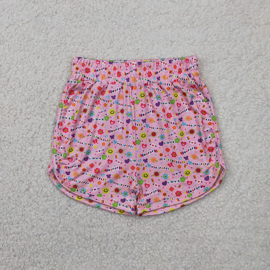 SS0484 Baby Girls Pink Floral Hearts Shorts Bottoms D 4.7