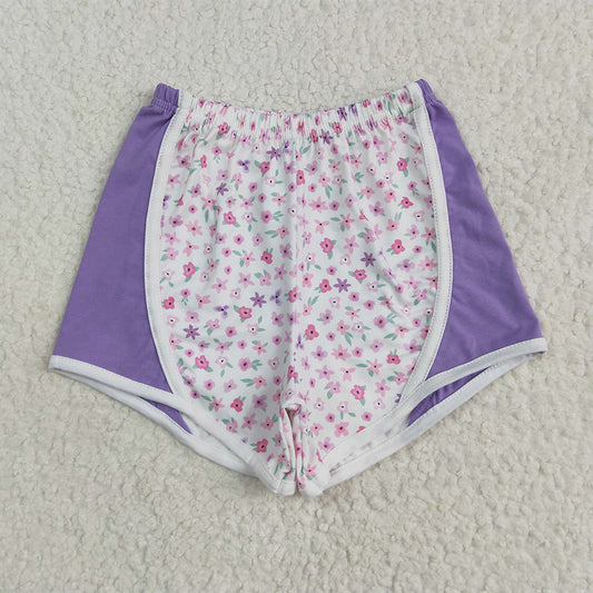 SS0524  Baby Girls Lavender Floral Strawberry Shorts Bottoms  D 4.22