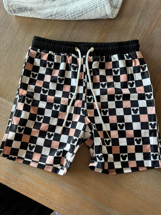 presale SS0531 Baby Girls Cartoon Mouse Black Peach Plaid Biking Shorts Bottoms D 3.22