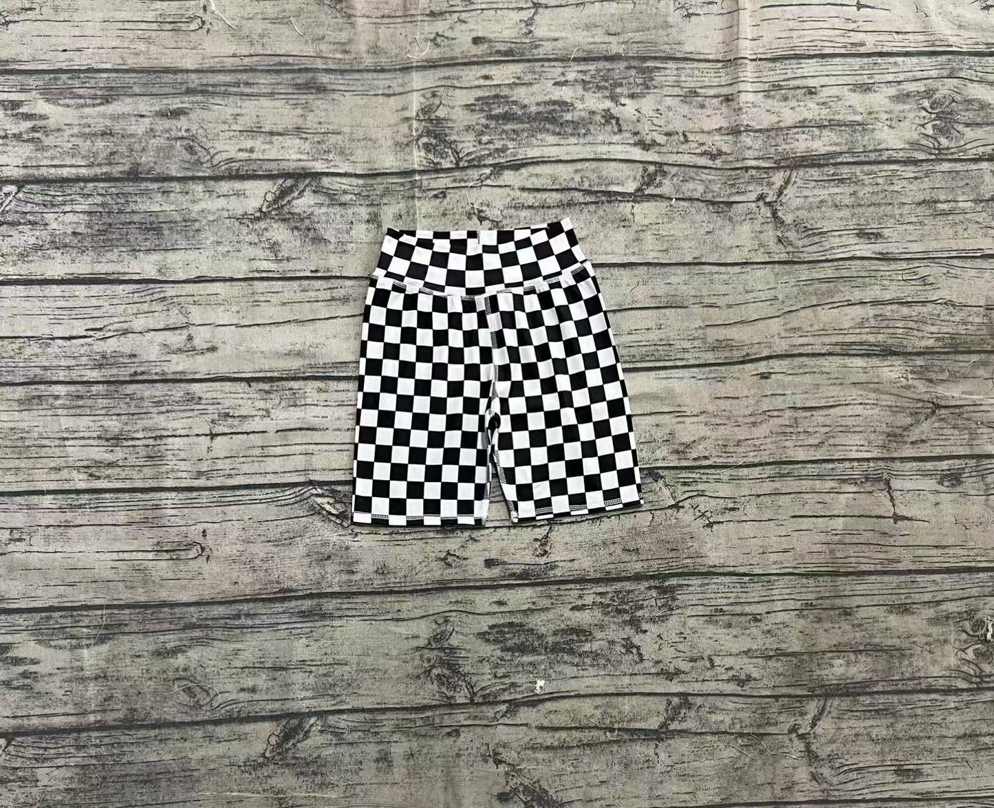SS0537  Baby Girls Black White Plaid Biking Shorts Bottoms D 4.2