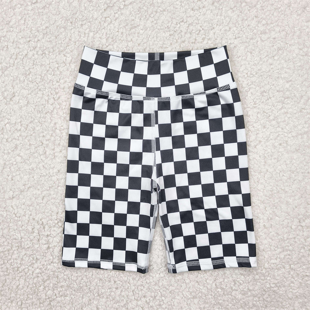 SS0537  Baby Girls Black White Plaid Biking Shorts Bottoms D 4.2