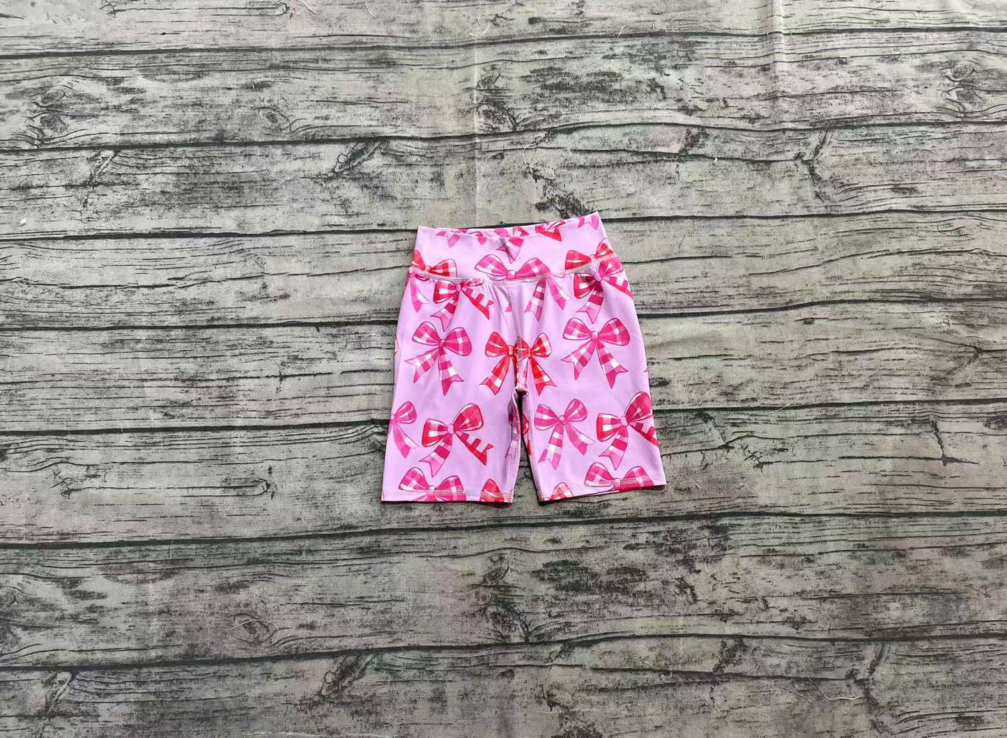 SS0540 Baby Girls Pink Plaid Bows Biking Shorts Bottoms  D 4.2