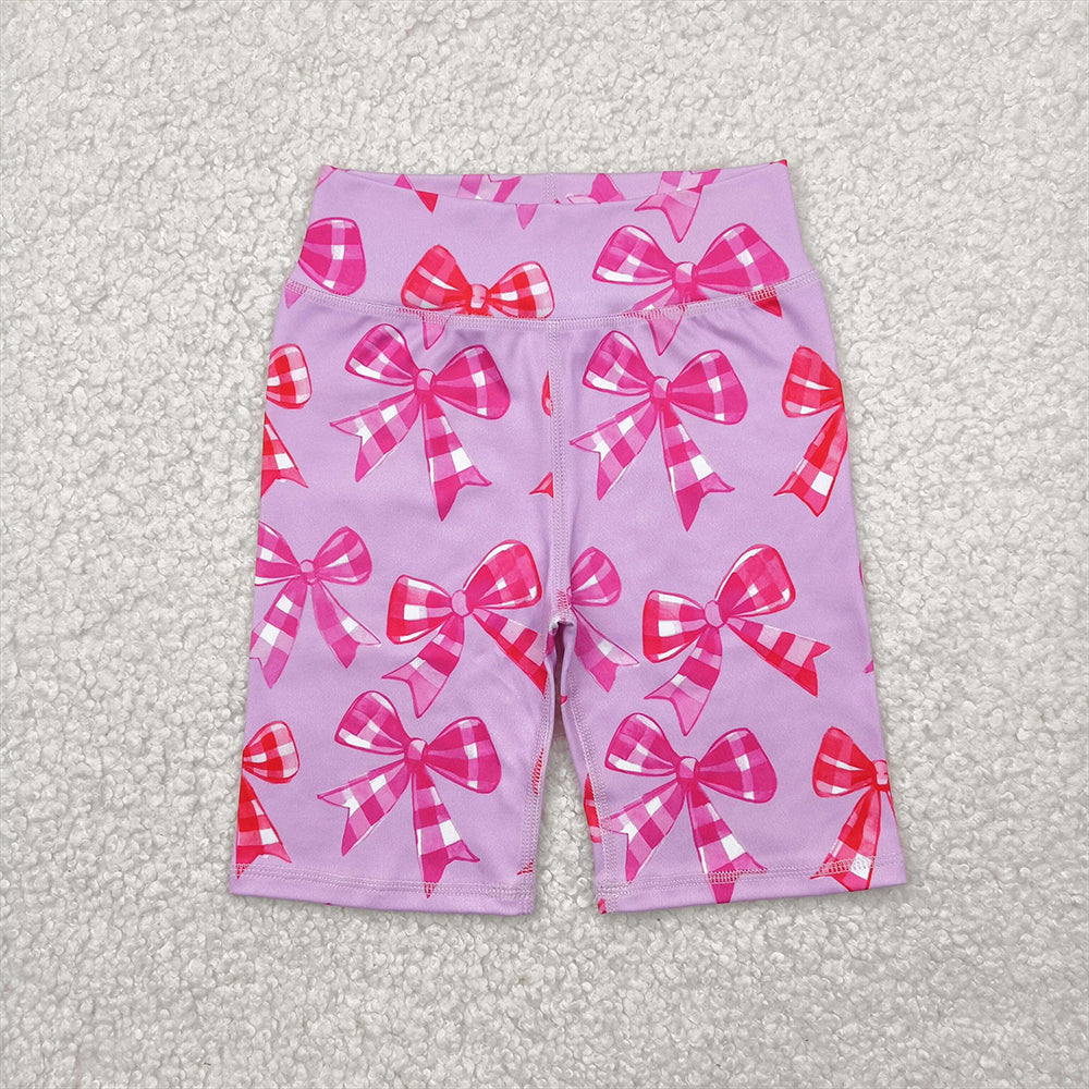 SS0540 Baby Girls Pink Plaid Bows Biking Shorts Bottoms  D 4.2