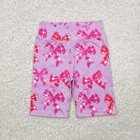 SS0540 Baby Girls Pink Plaid Bows Biking Shorts Bottoms D 4.2