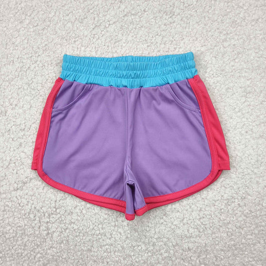 SS0555 Baby Girls Lavender Pockets Yoga Shorts Bottoms  D 7.7