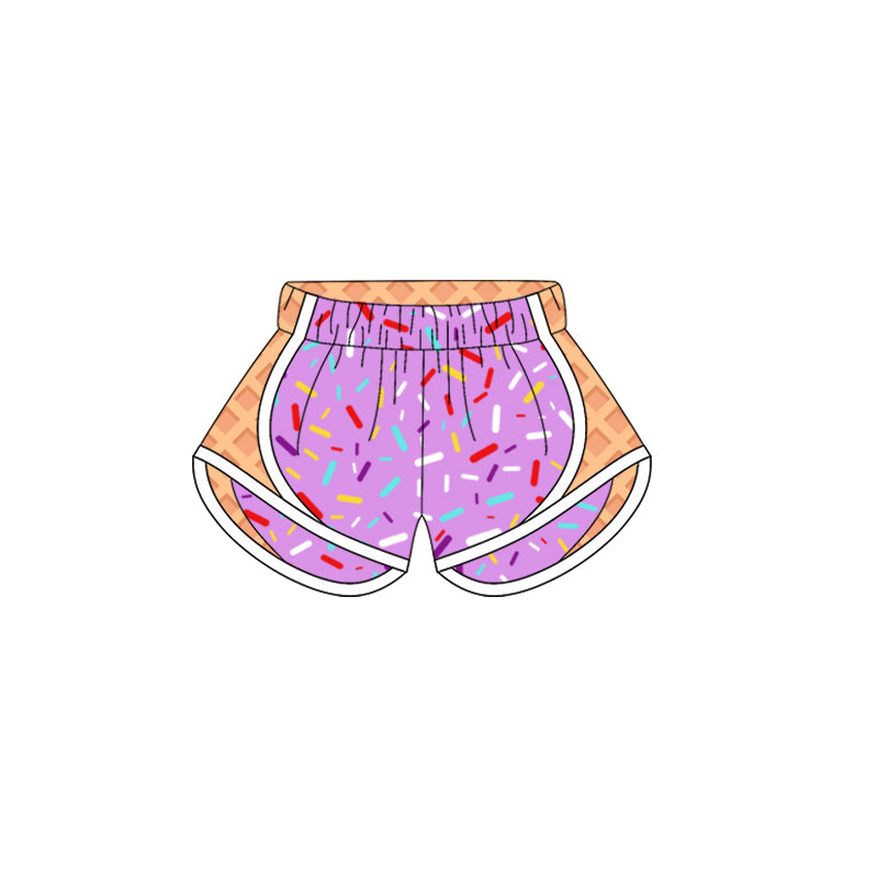 SS0572  Baby Girls Purple Ice-cream Drip Yoga Shorts Bottoms D 4.1