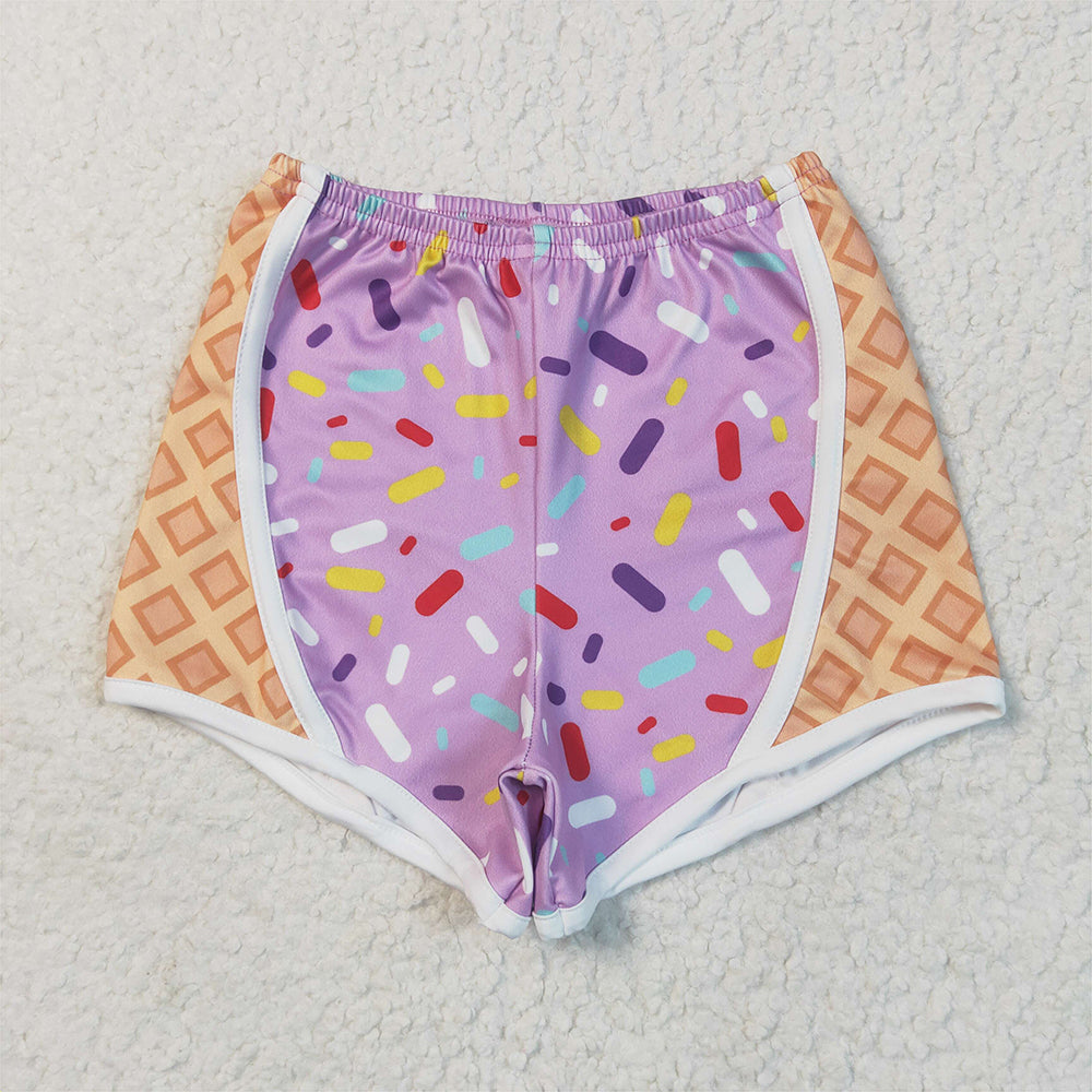 SS0572  Baby Girls Purple Ice-cream Drip Yoga Shorts Bottoms D 4.1