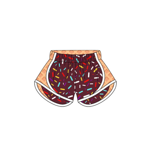 presale SS0573 Baby Girls Brown Ice-cream Drip Yoga Shorts Bottoms D 4.1
