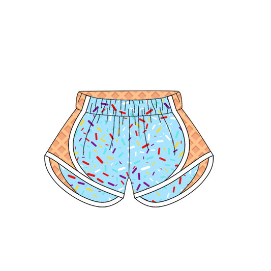 presale SS0575  Adult Women Blue Ice-cream Drip Yoga Shorts Bottoms  D 4.1