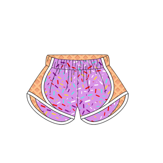 presale SS0576  Adult Women Purple Ice-cream Drip Yoga Shorts Bottoms  D 4.1