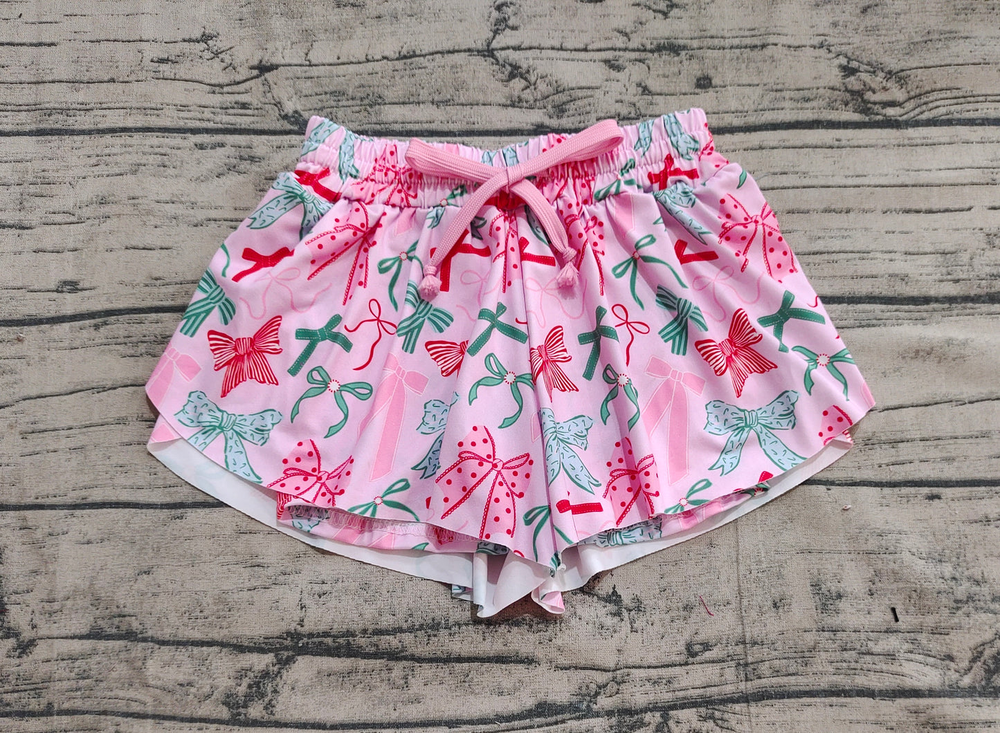 SS0578 Baby Girls Pink Green Bows Summer Shorts Bottoms D 5.23