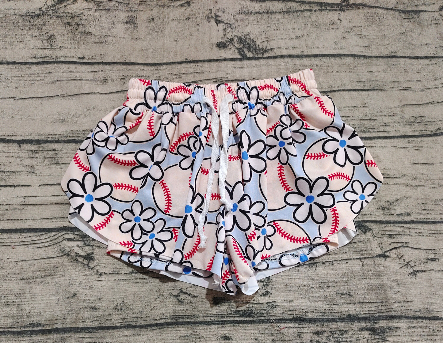SS0581 Baby Girls Football Flowers Summer Shorts Bottoms  D 4.2
