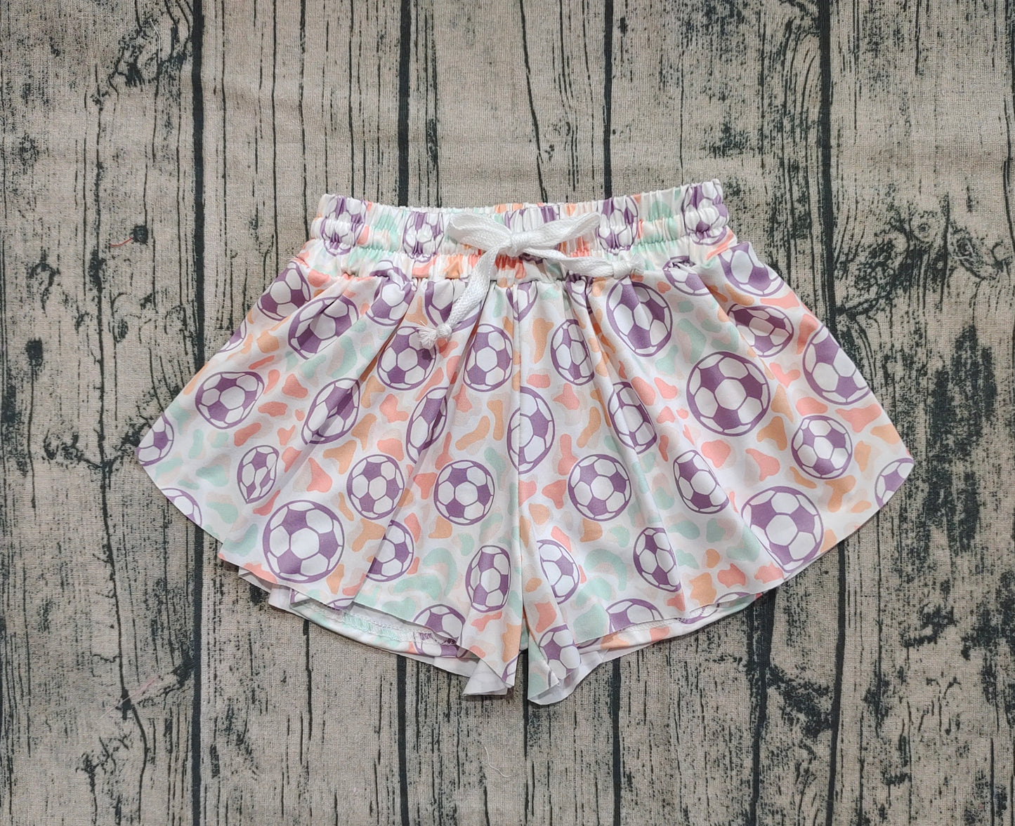 SS0582 Baby Girls Football Colorful Leopard Summer Shorts Bottoms  D 6.5