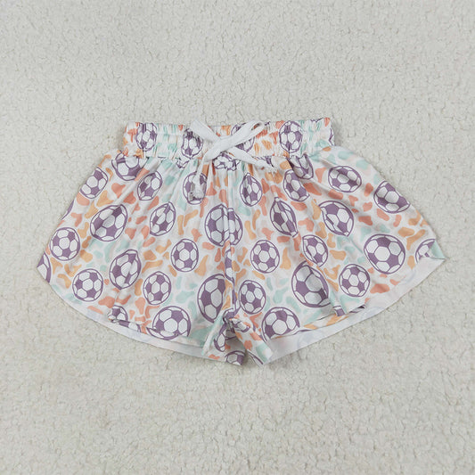 SS0582 Baby Girls Football Colorful Leopard Summer Shorts Bottoms D 6.5
