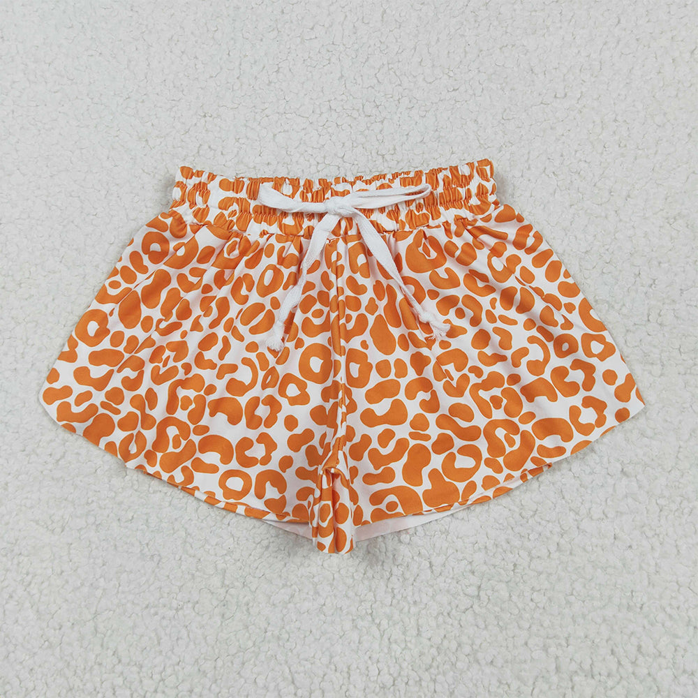 SS0584 Baby girls orange leopard butterfly shorts