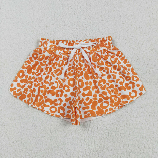 SS0584 Baby girls orange leopard butterfly shorts