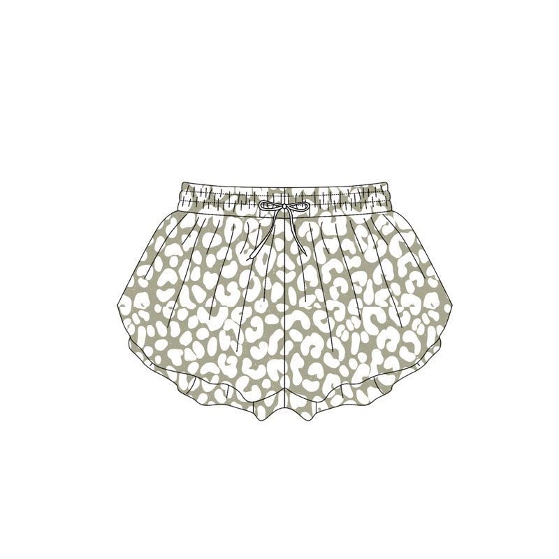 presale SS0586  Baby Girls Aqua Leopard Summer Shorts Bottoms  D 4.2