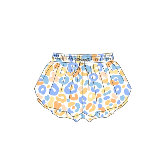 presale SS0591 Baby Girls Blue Yellow Leopard Summer Shorts Bottoms D 4.2