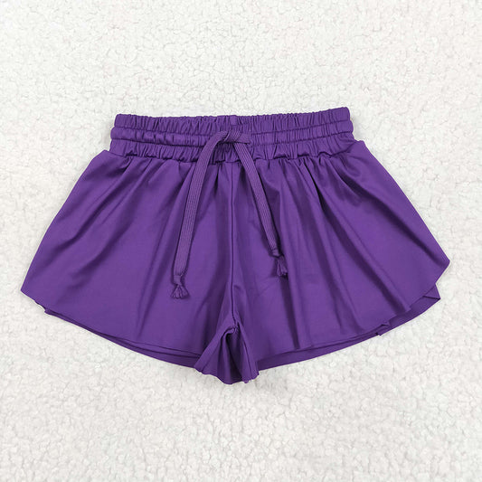 SS0602  Purple kids girls activewear summer yoga shorts  D 5.16