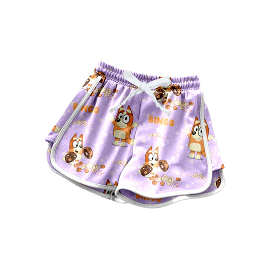presale SS0605 Baby Girls Cartoon Dogs Lavender Shorts Bottoms D 4.12