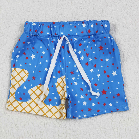 SS0611 Baby Boys Blue Drip Stars Pockets Team Shorts Bottom D 5.24