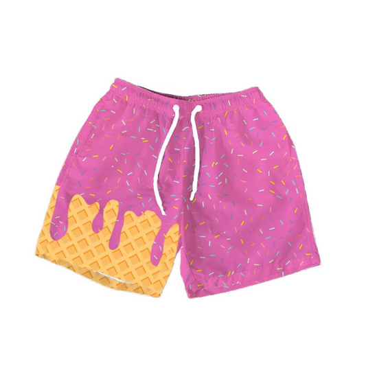 presale SS0616 Baby Girls Pink Ice Cream Drip Summer Shorts Bottoms D 6.10