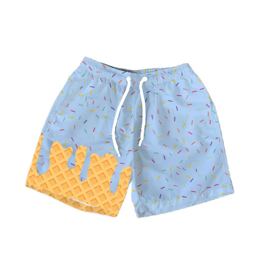 presale SS0617 Baby Girls Light Blue Ice Cream Drip Summer Shorts Bottoms D 6.10