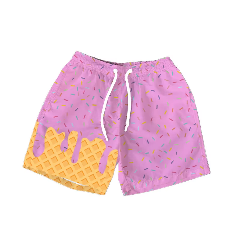 presale SS0618  Baby Girls Light Pink Ice Cream Drip Summer Shorts Bottoms  D 6.10