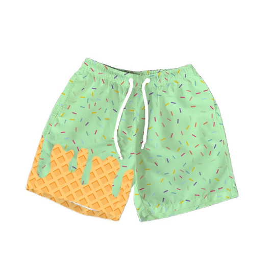 presale SS0620 Baby Girls Blue Ice Cream Drip Summer Shorts Bottoms D 6.10