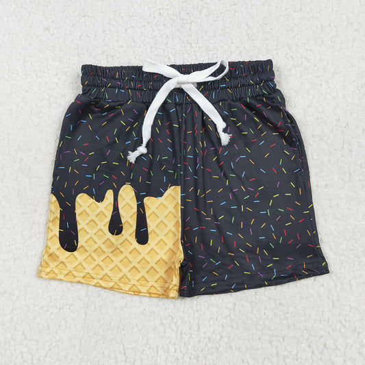SS0624  Baby Girls Black Ice Cream Drip Summer Shorts Bottoms D 816