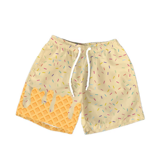 presale SS0627 Baby Girls Yellow Ice Cream Drip Summer Shorts Bottoms D 6.10