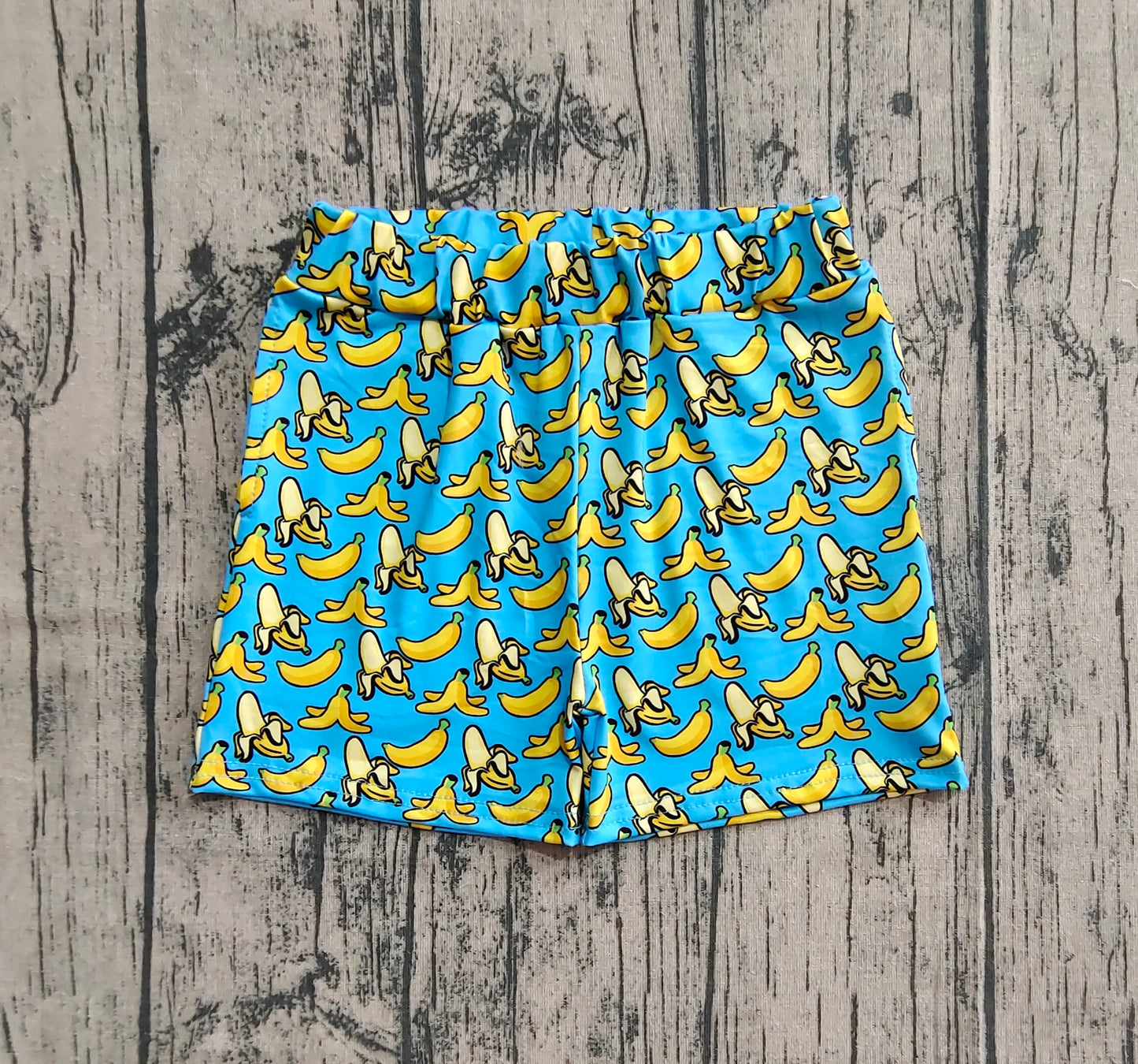 SS0634  Baby Girls Blue Bananas Plaid Summer Shorts Bottom D 7.2