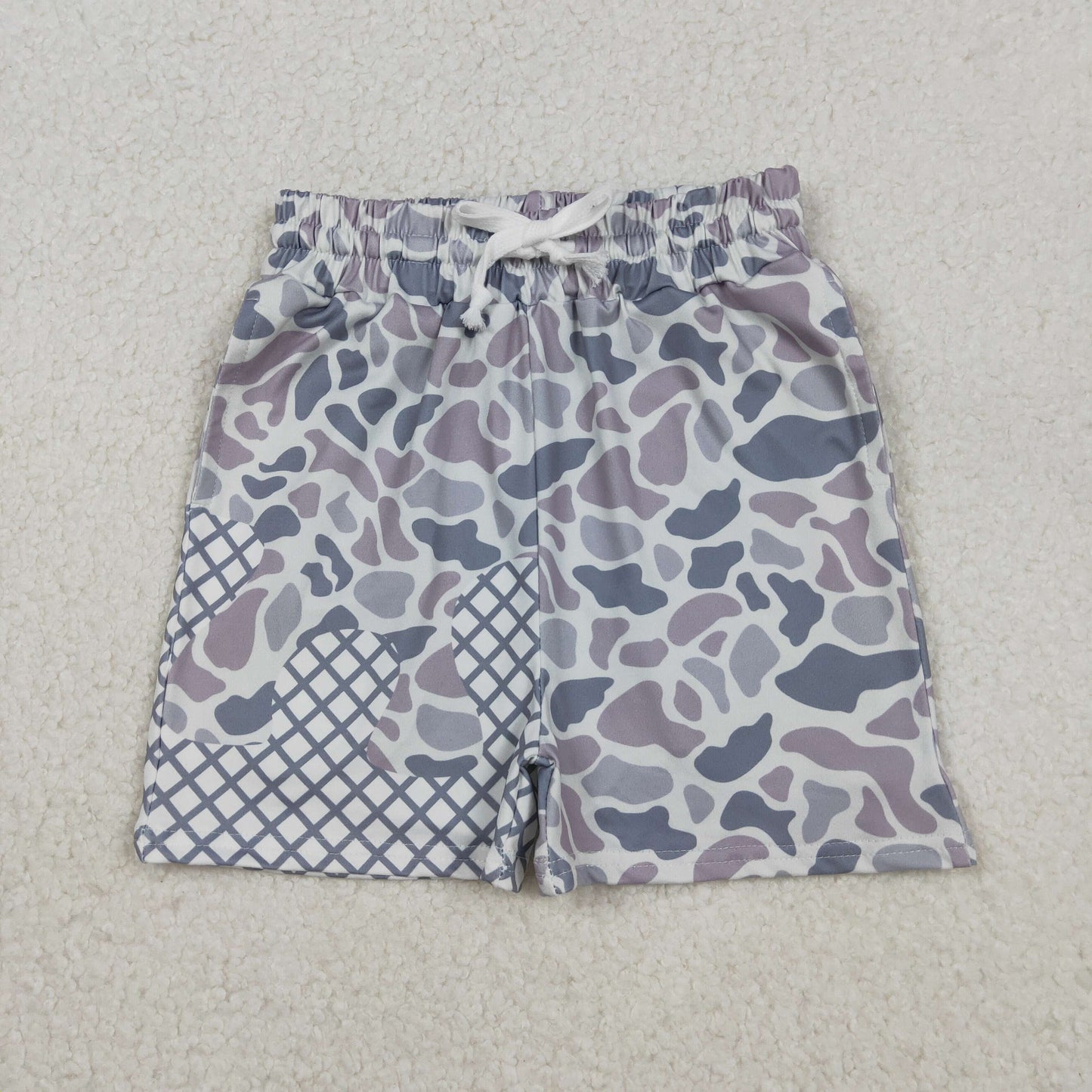 SS0647 Baby Boys Grey Camo Drip Team Shorts Bottom  D 1028