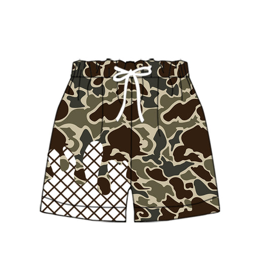 presale SS0650 Baby Boys Dark Brown Camo Drip Team Shorts Bottom D 917