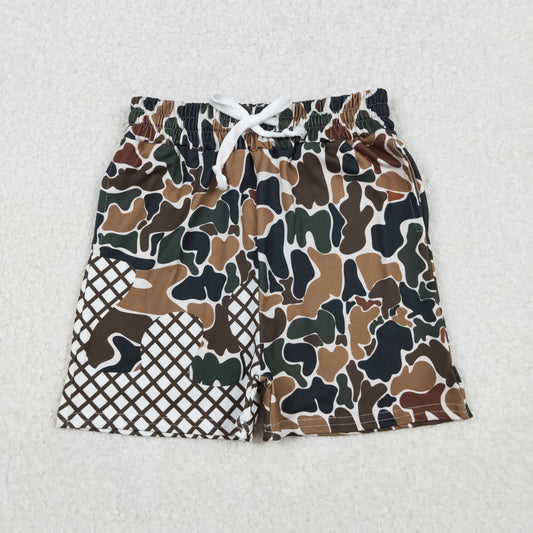SS0651 Baby Boys Dark Green Camo Drip Team Shorts Bottom  D 1027