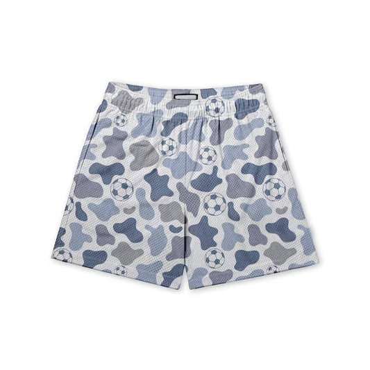 presale SS0655 Baby Boys Blue Camo Footballs Team Pockets Shorts Bottom  D 922