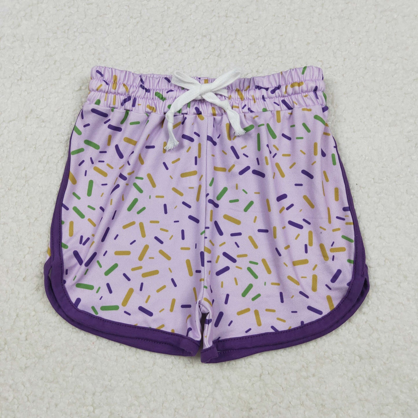 SS0656 Baby Girls Mardigras Sprinkles Team Shorts Bottom  D 1014