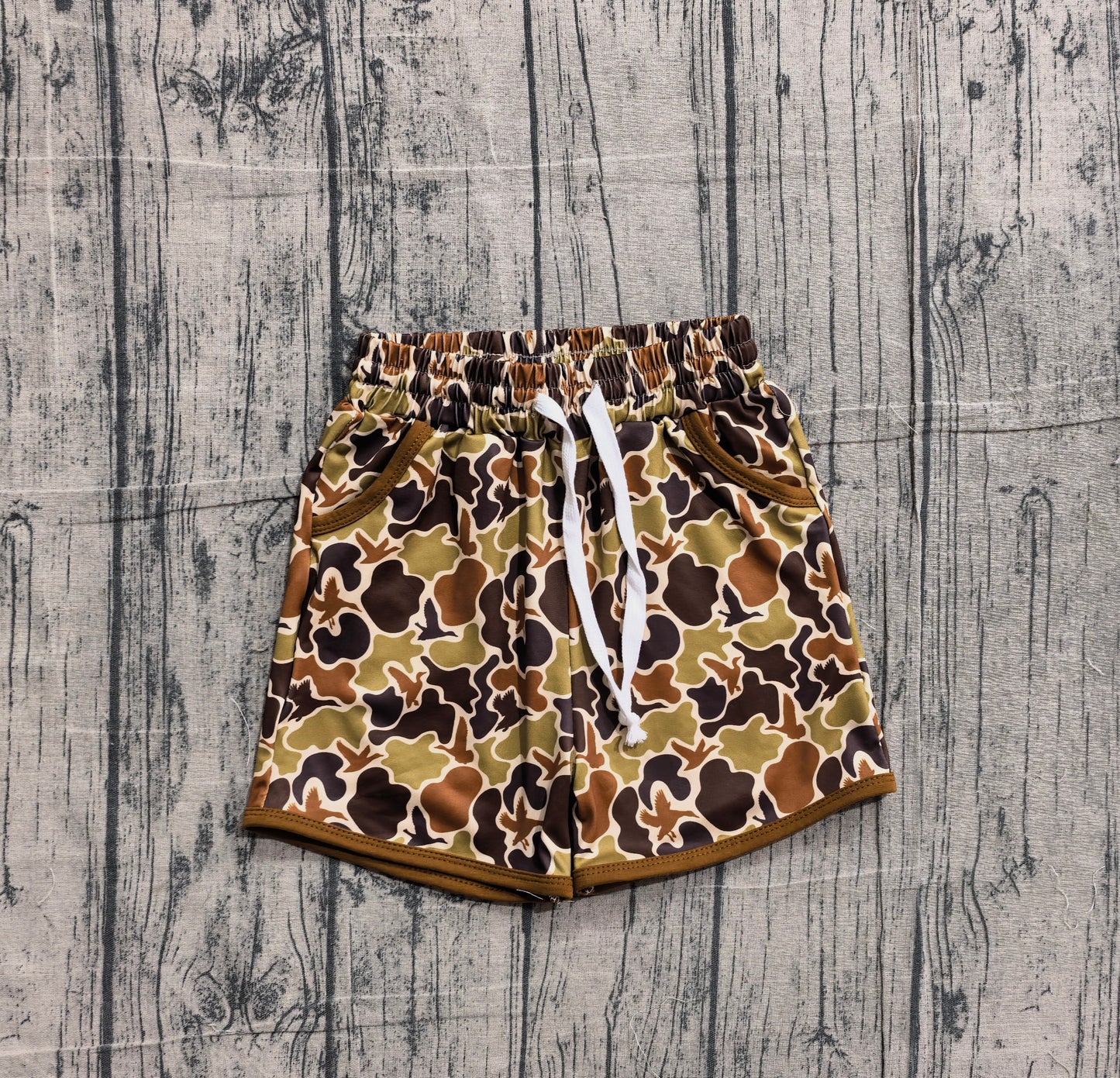 Pre order camo pocket shorts