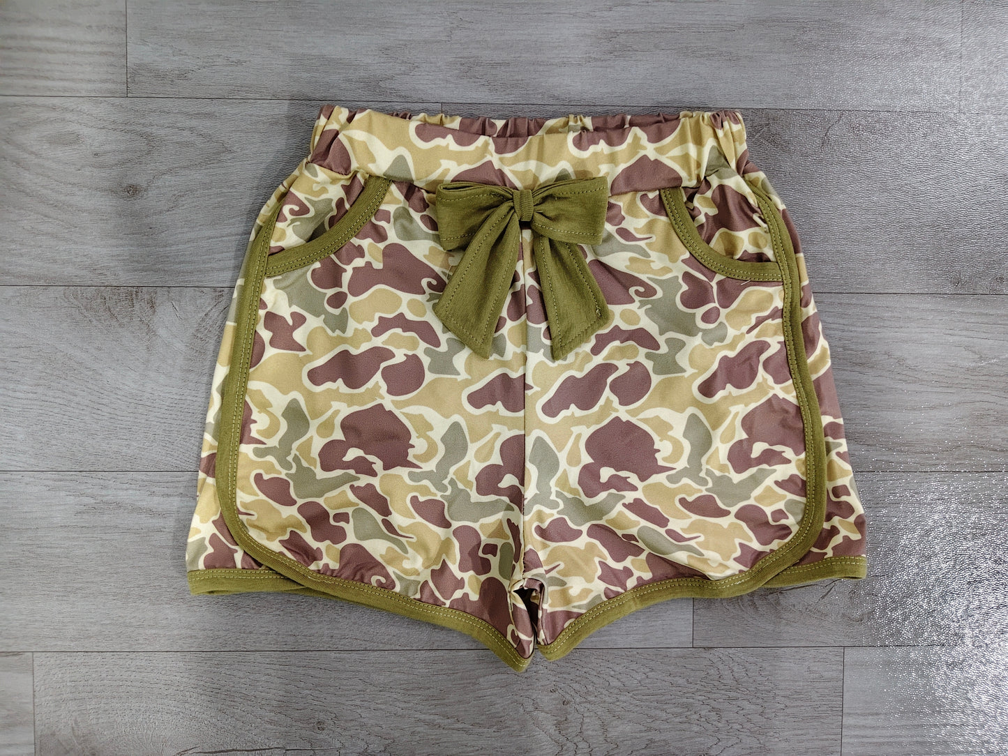 Pre order baby girl camo shorts