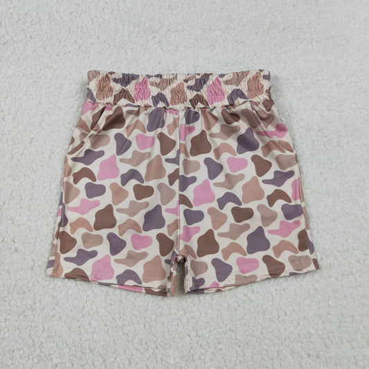 Baby Girls Southern Brown Pink Camouflage Shorts with Pockets Bottom for Infants