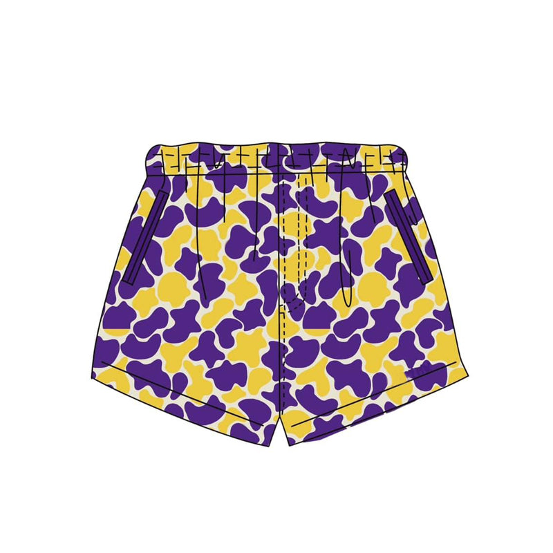 pre order purple gold camo shorts
