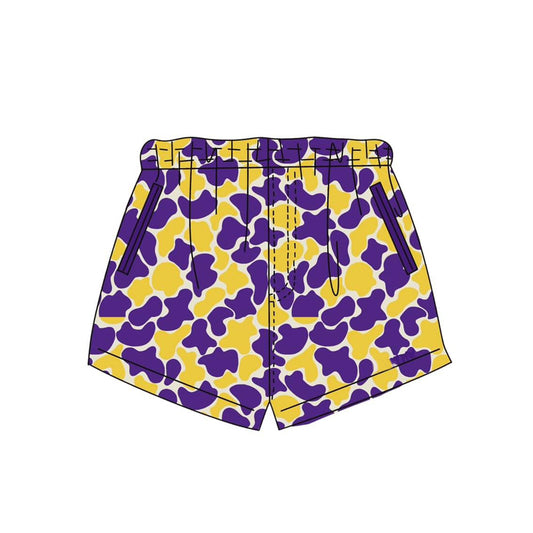 pre order purple gold camo shorts