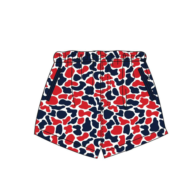 pre order navy red camo shorts