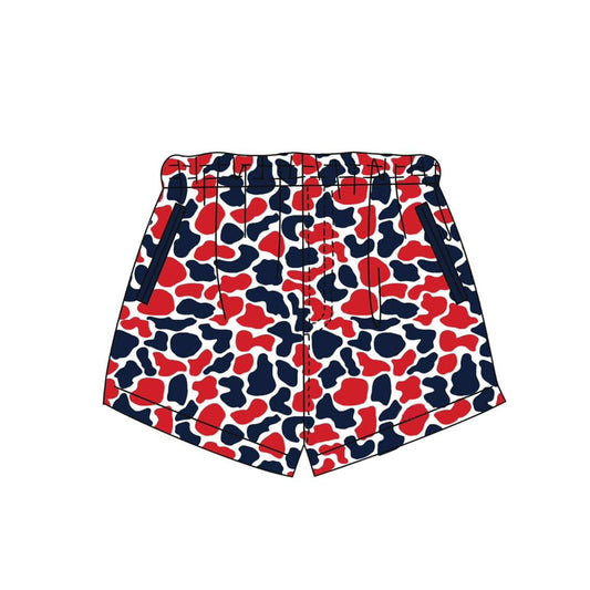 pre order navy red camo shorts