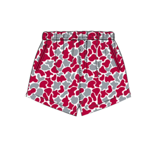 pre order grey red camo shorts