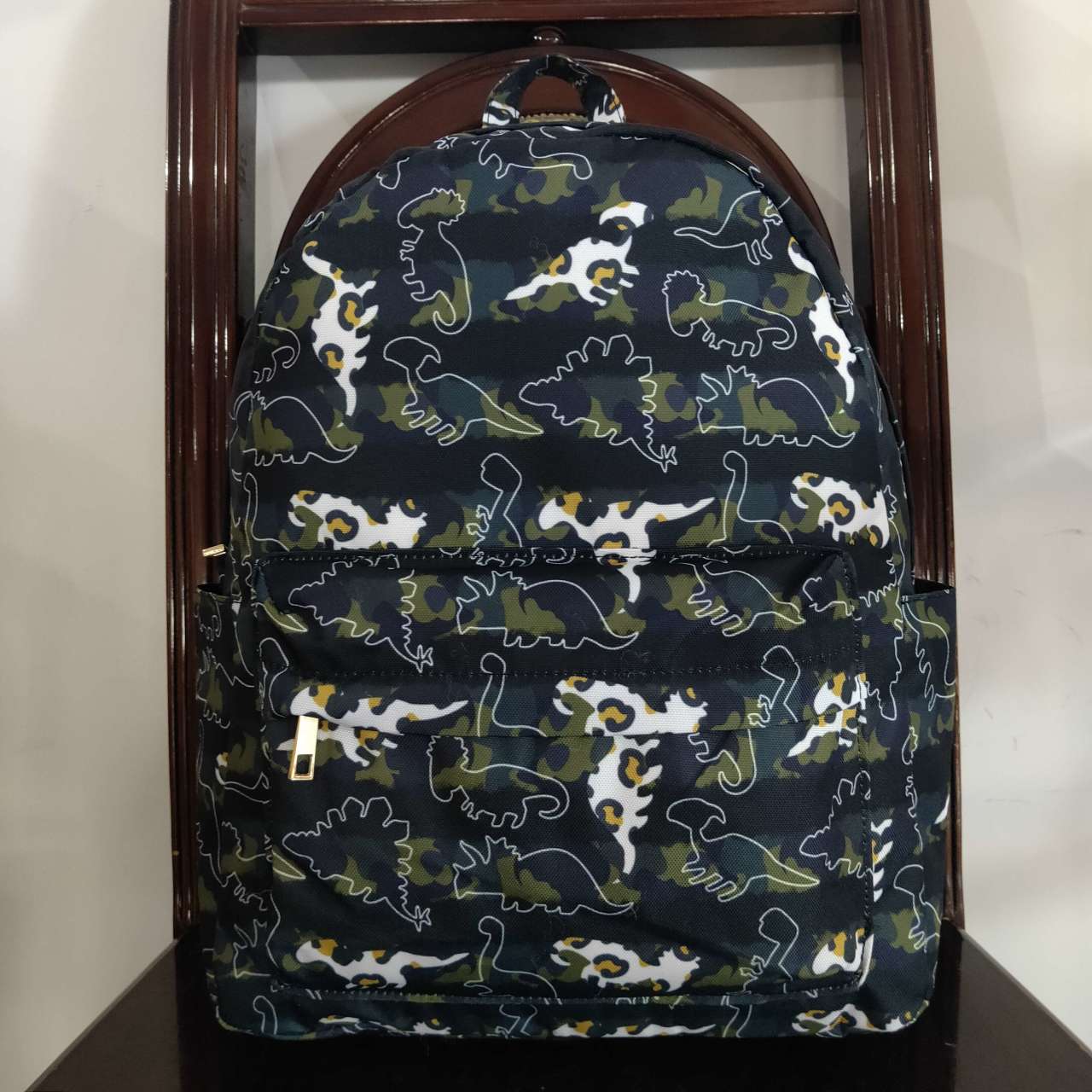 BA0155 Leopard Camouflage Dinosaur Army Green Backpack