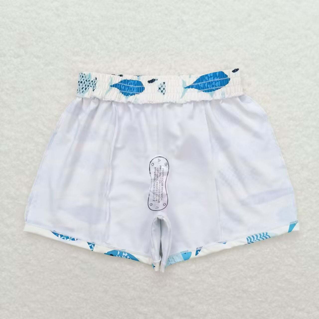 ocean fish print boy trunks kids swimsuit