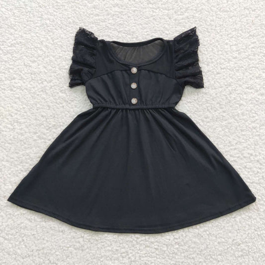 GSD0429 Black Tulle Flying Sleeve Dress